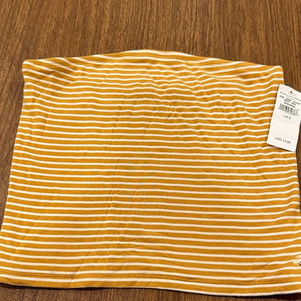 American Eagle Outfitters Mustard and White Striped Top